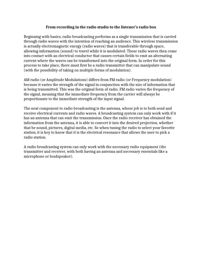 Understanding Radio Broadcasting Basics | PDF