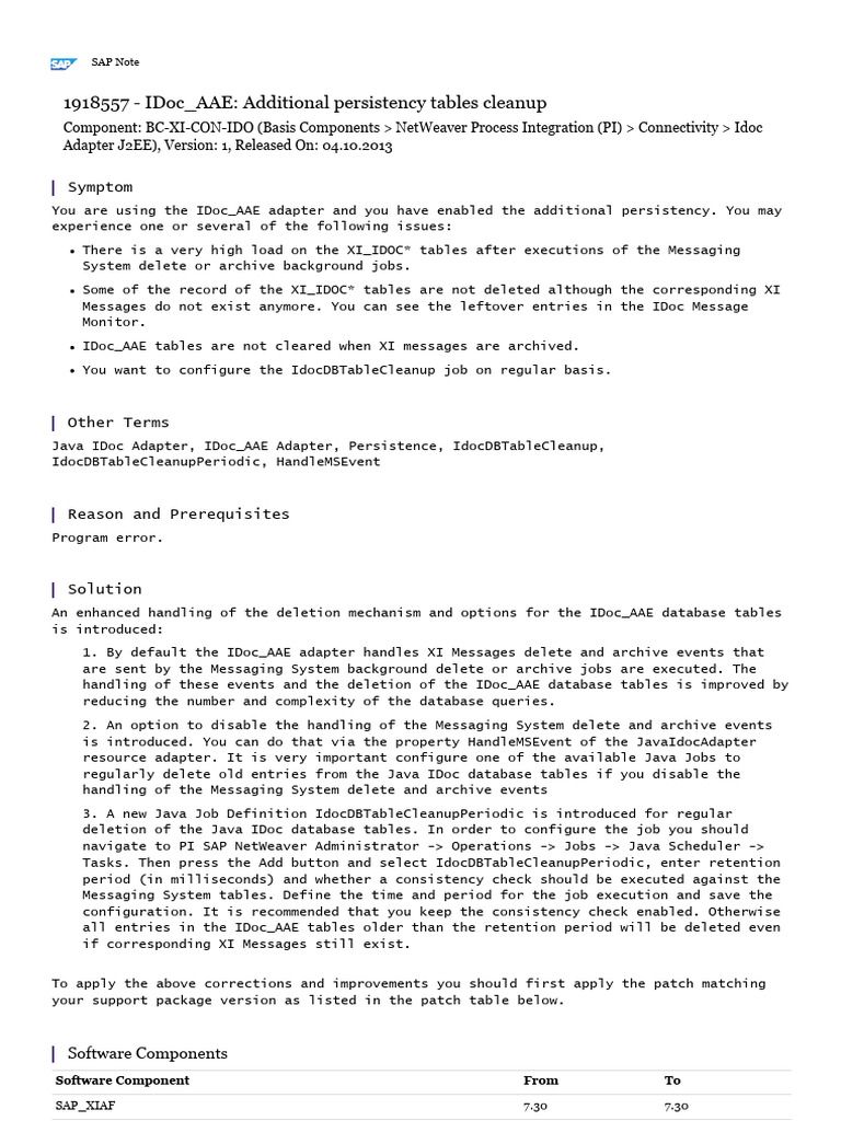 IDoc_AAE Cleanup Configuration Guide | PDF | Databases | Information ...