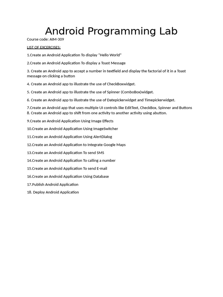 Android Programming Lab Circulam | PDF