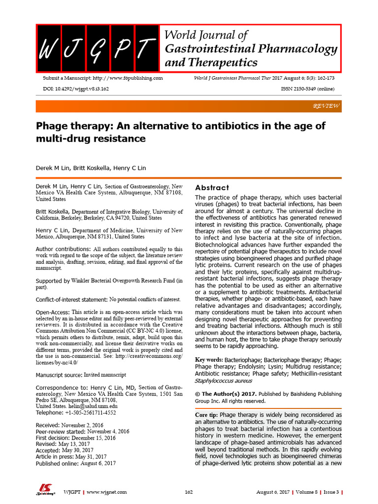 Phage Therapy | PDF | Bacteriophage | Antimicrobial Resistance