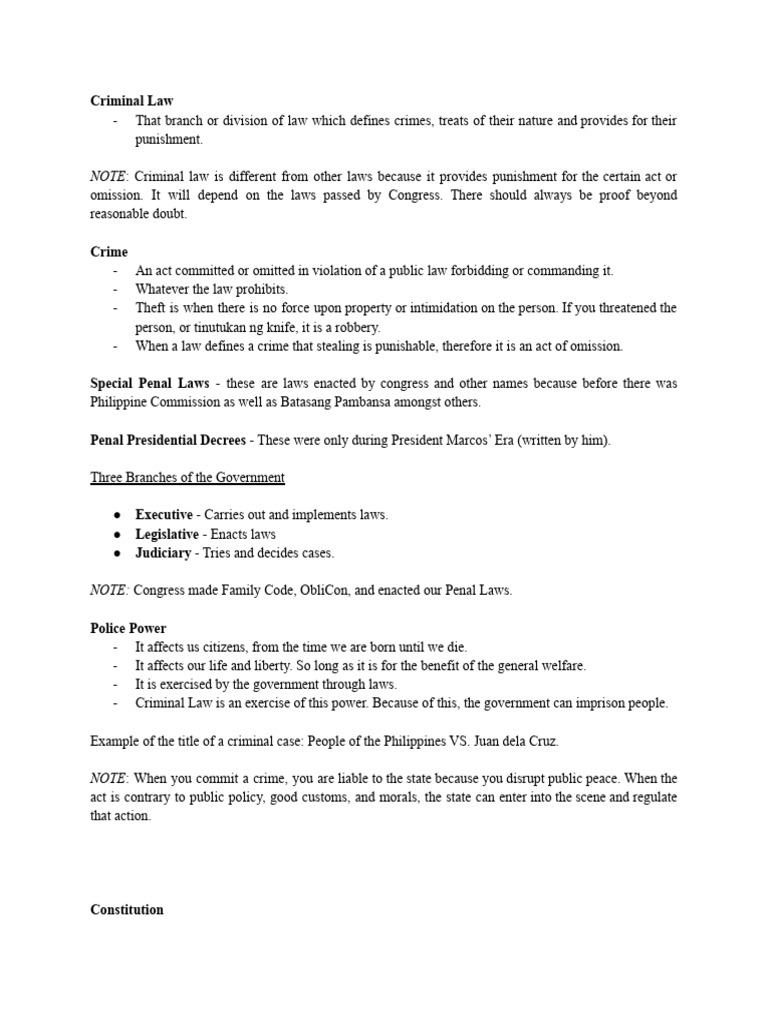 Overview of Criminal Law Principles | PDF | Criminal Law | Mens Rea