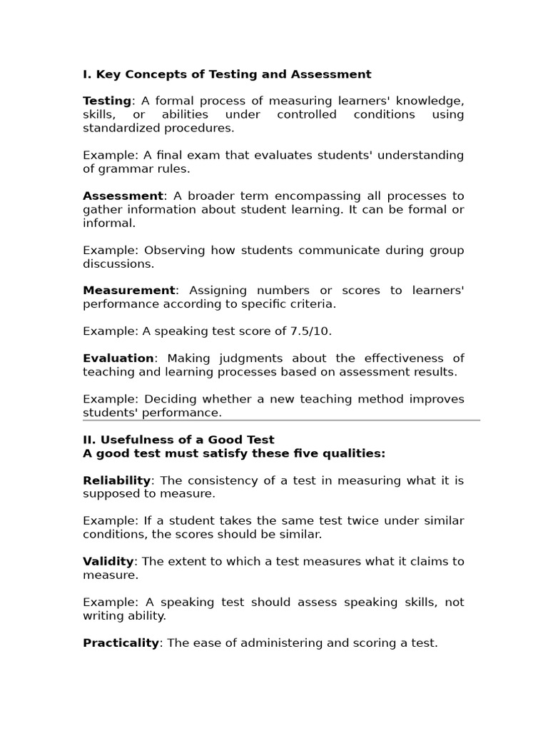 Understanding Testing and Assessment Methods | PDF | Educational ...