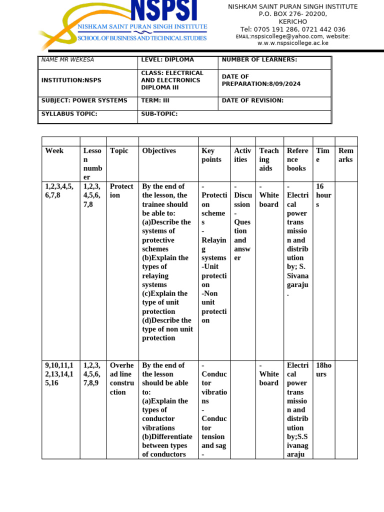 Power Systems Curriculum Overview | PDF | Electronics | Electric Power