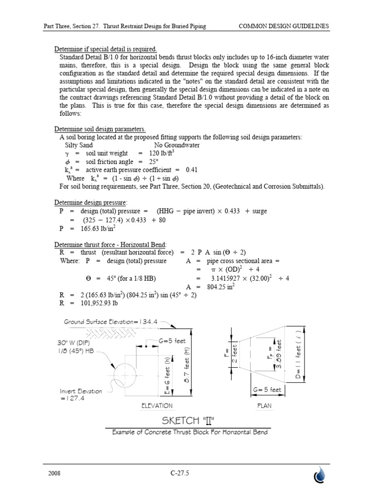 Thrust Restraint Design for Piping | PDF | Applied And ...
