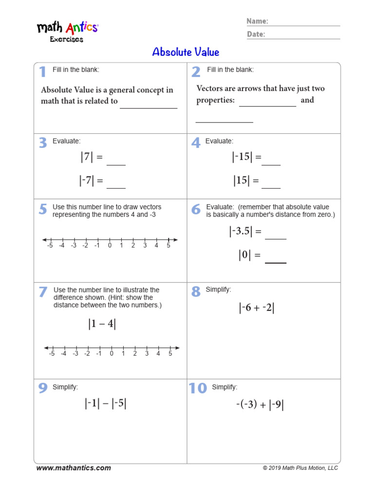 Exercises AbsoluteValue | PDF