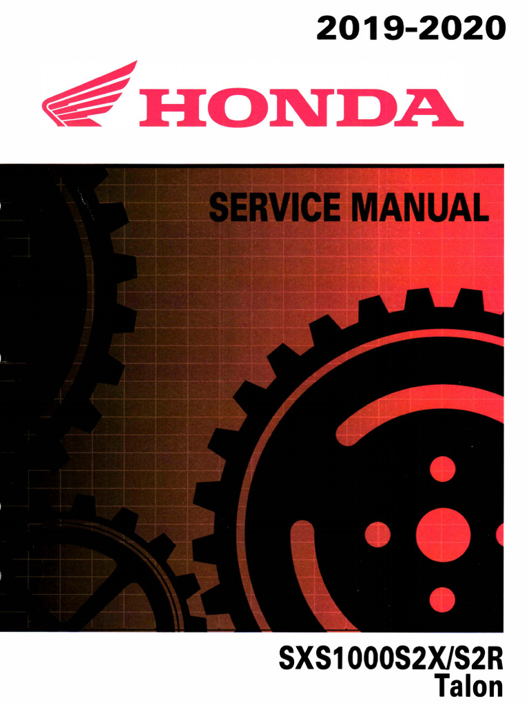 Honda Talon 1000 Service Manual 2019-2020 Sxs1000 Utv | PDF