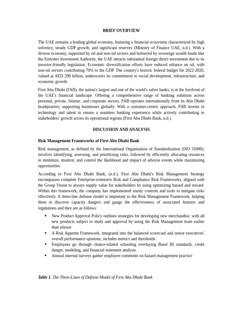 FAB Risk Management Framework Overview | PDF | Risk Management | Risk
