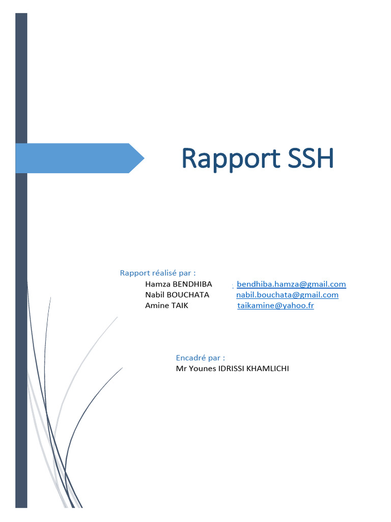 Rapport sur l'utilisation de SSH | PDF | Enveloppe de protection ...
