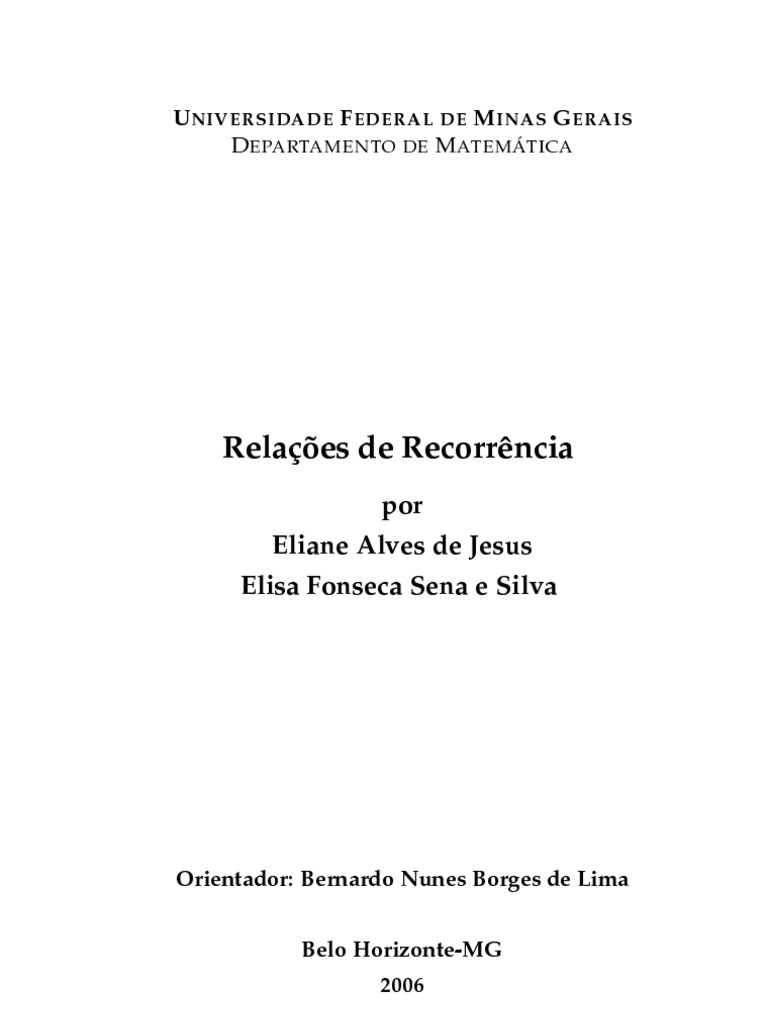 Formas Fechadas em Relações de Recorrência | PDF | Relação de ...