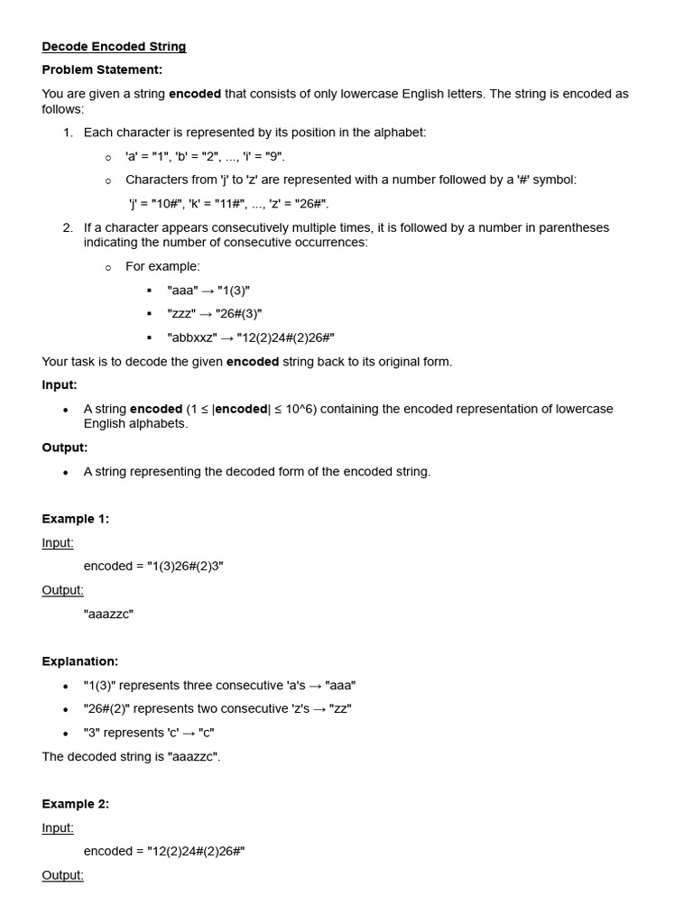 (Squarepoint - DQA) Decode Encoded String | PDF