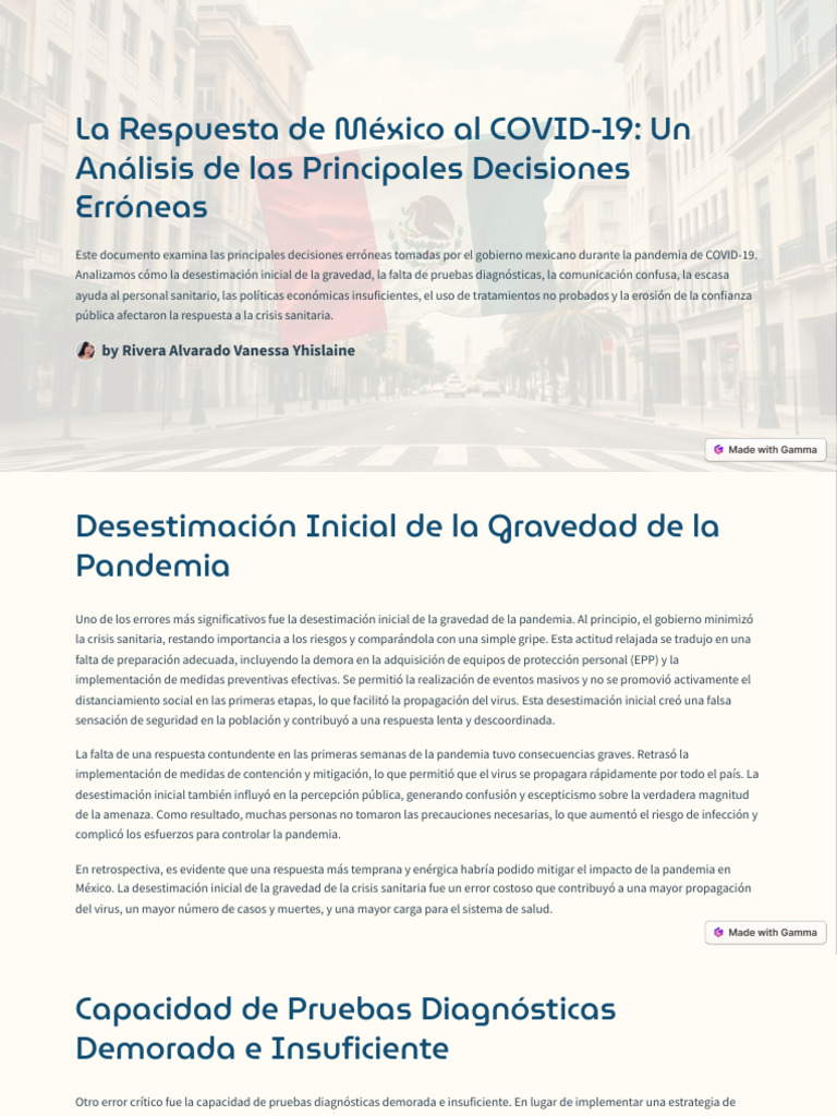 La Respuesta de Mexico Al COVID 19 Un Analisis de Las Principales ...