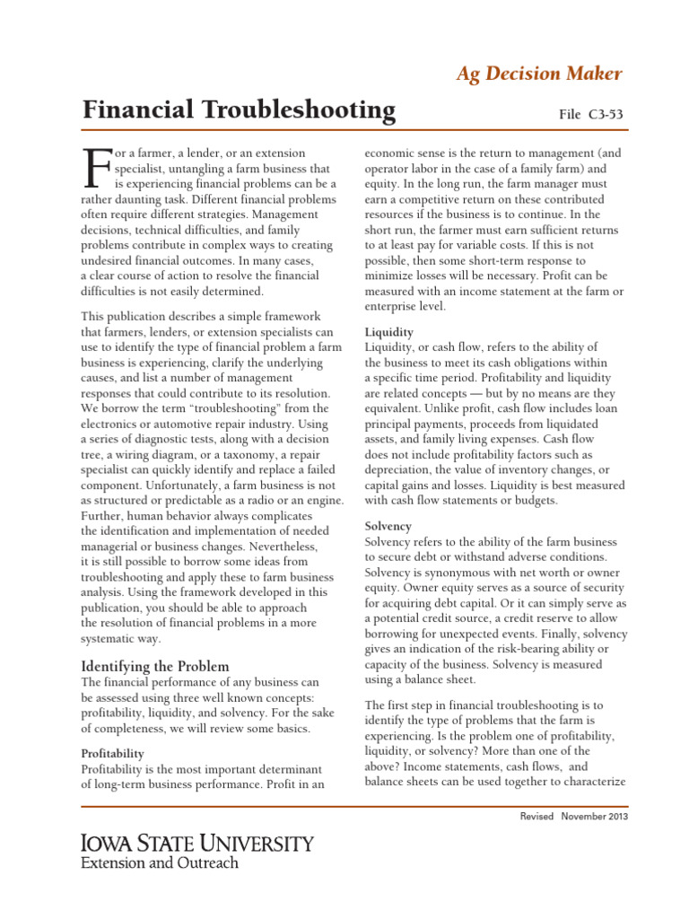 Financial Troubleshooting | PDF | Labour Economics | Debt