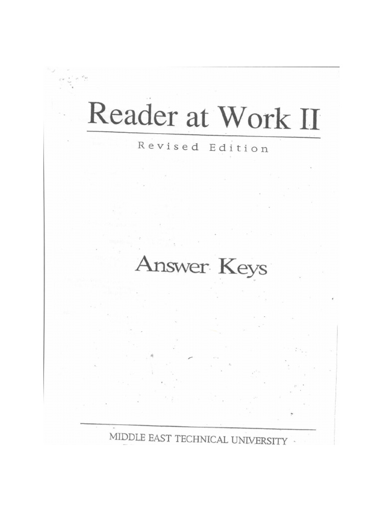 Reader at Work: Answer Keys Overview | PDF | Atoms | Ice Age