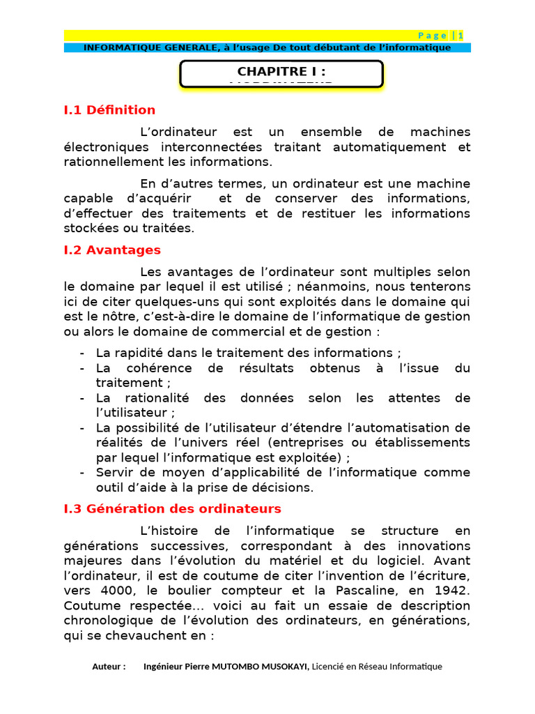 Introduction à l'informatique pour débutants | PDF | Imprimante ...