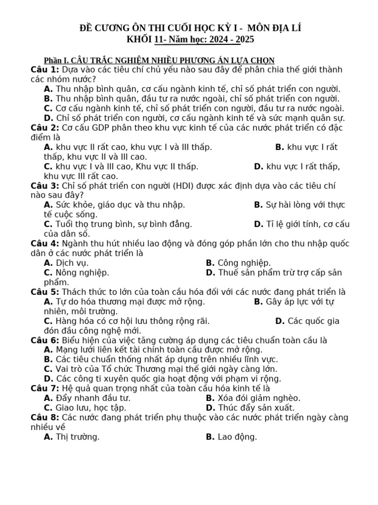 DecuongCuoiky1 K11 HS | PDF