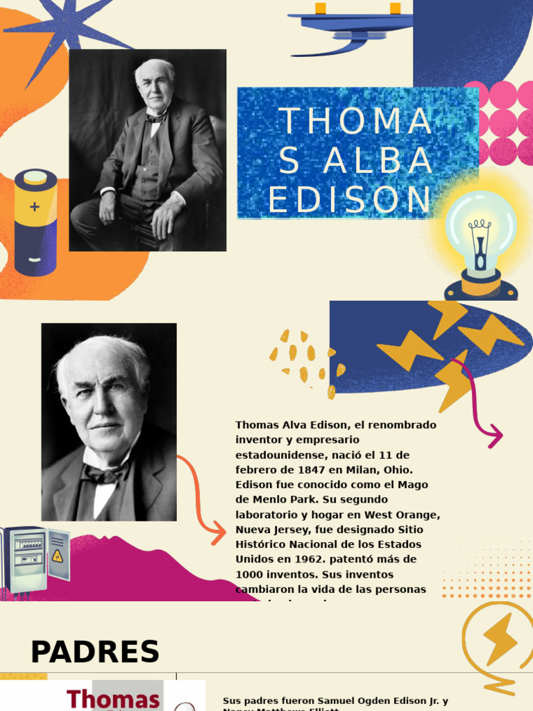 Inventos y vida de Thomas Edison | PDF | Thomas Edison | Bombilla ...
