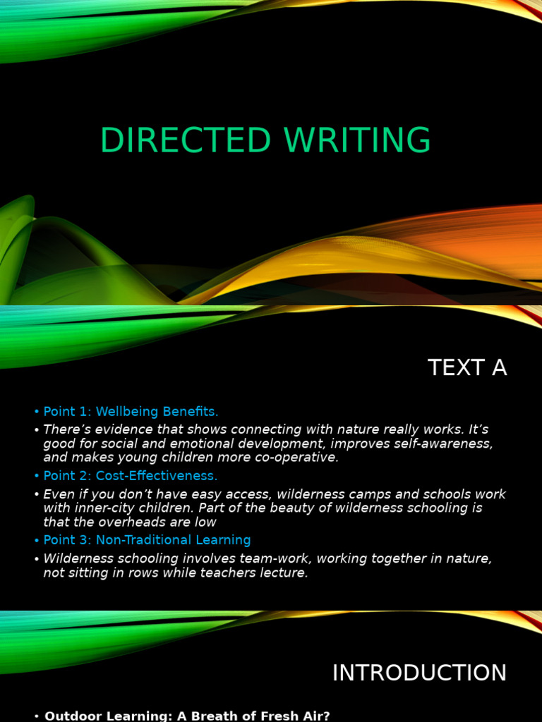 Directed Writng Explanation Text B | PDF | Classroom | Learning
