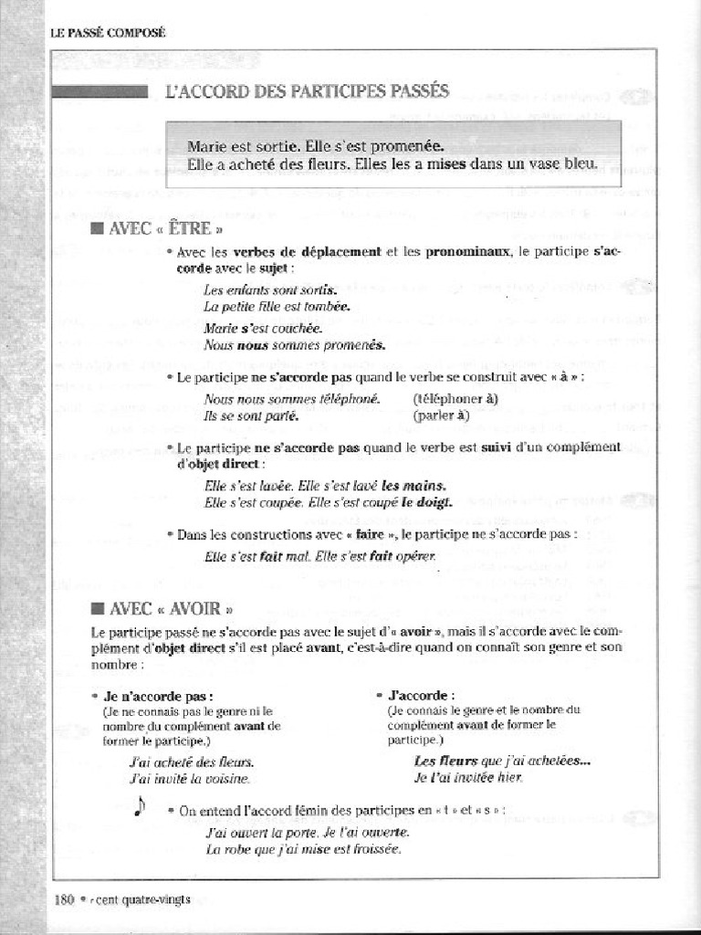 Cours Participe Passé 1 | PDF