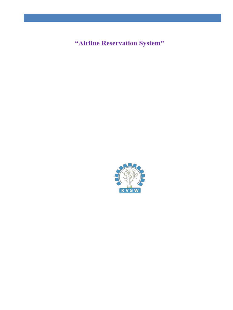 Airline Reservation System Project Report | PDF | Computer Science ...