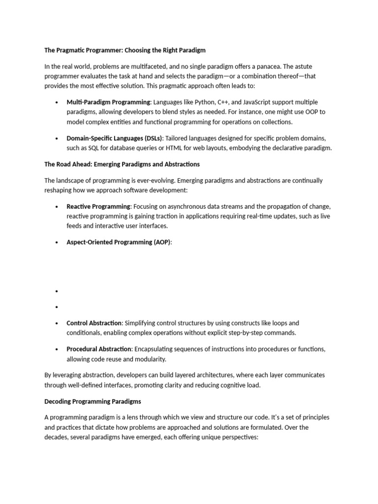 Choosing Programming Paradigms Effectively | PDF | Programming ...