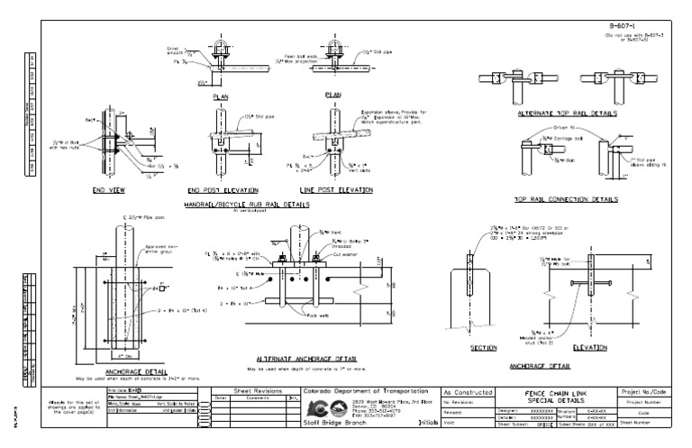 Fence Chain Link Anchorage Details | PDF | Screw | Metalworking
