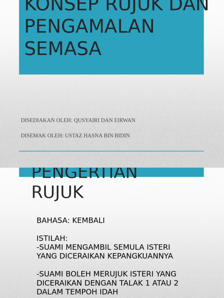 Konsep dan Syarat Rujuk dalam Islam | PDF
