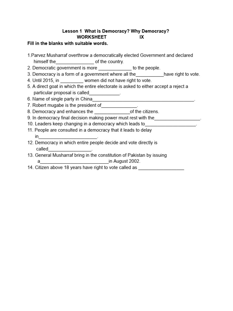 Assignment Democracy IX | PDF