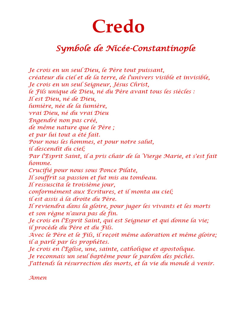 Credo de Nicée-Constantinople | PDF