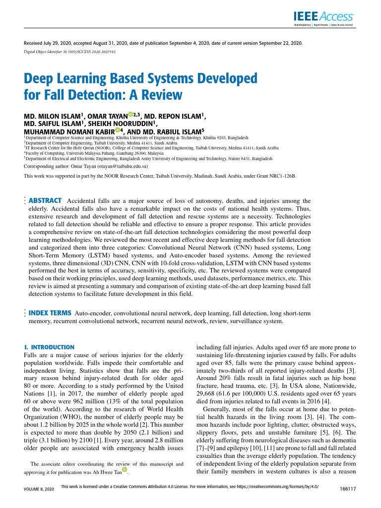 Deep Learning for Fall Detection Review | PDF | Deep Learning | Machine ...
