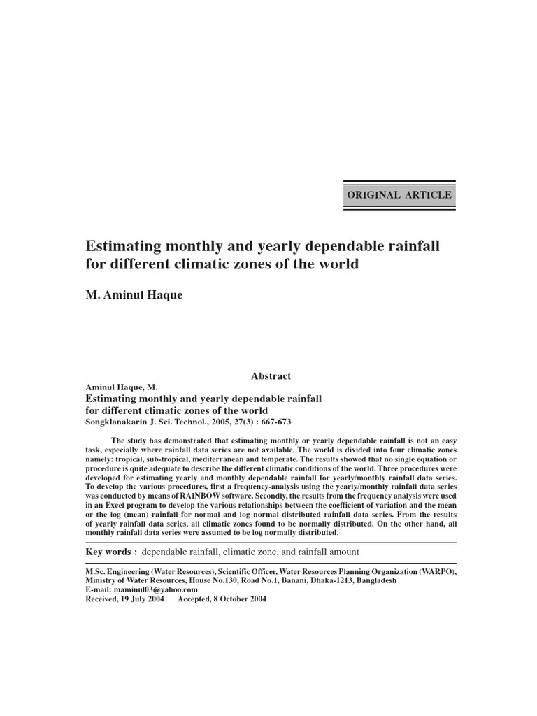 Dependable Rainfall Estimation Methods | PDF | Rain | Subtropics