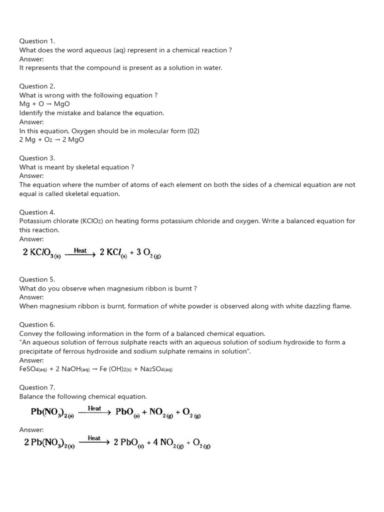 Chemical Changes and Reactions Explained | PDF | Chemical Reactions ...