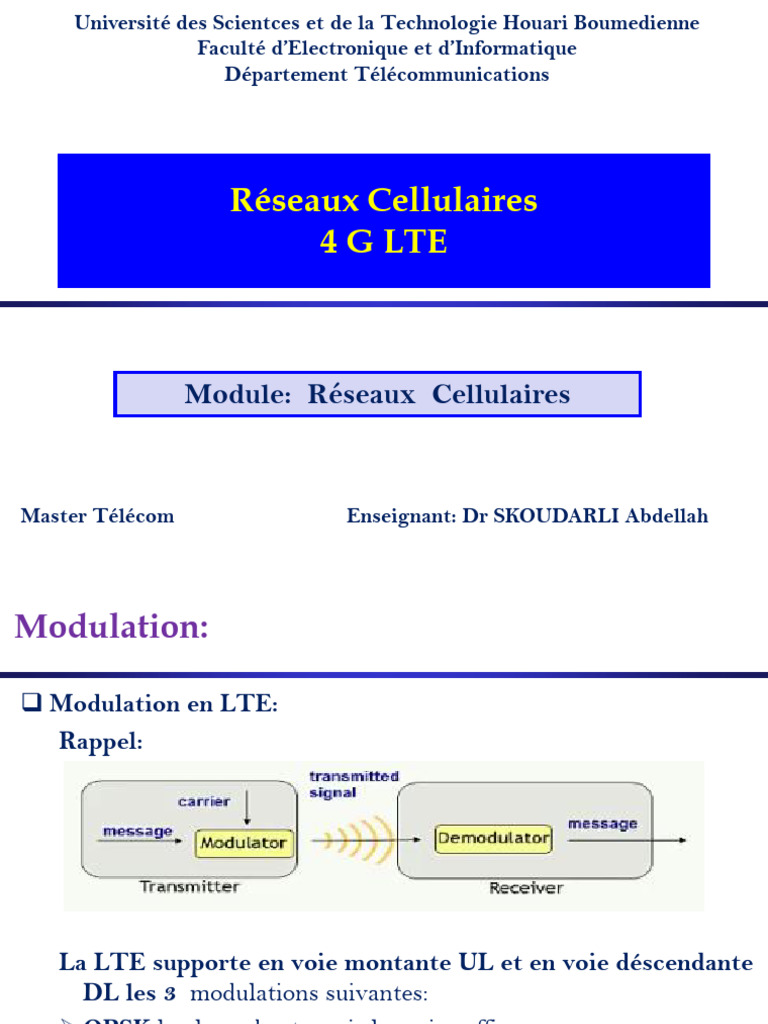 Modulation en 4G LTE: QPSK, 16 et 64 QAM | PDF | Modulation ...