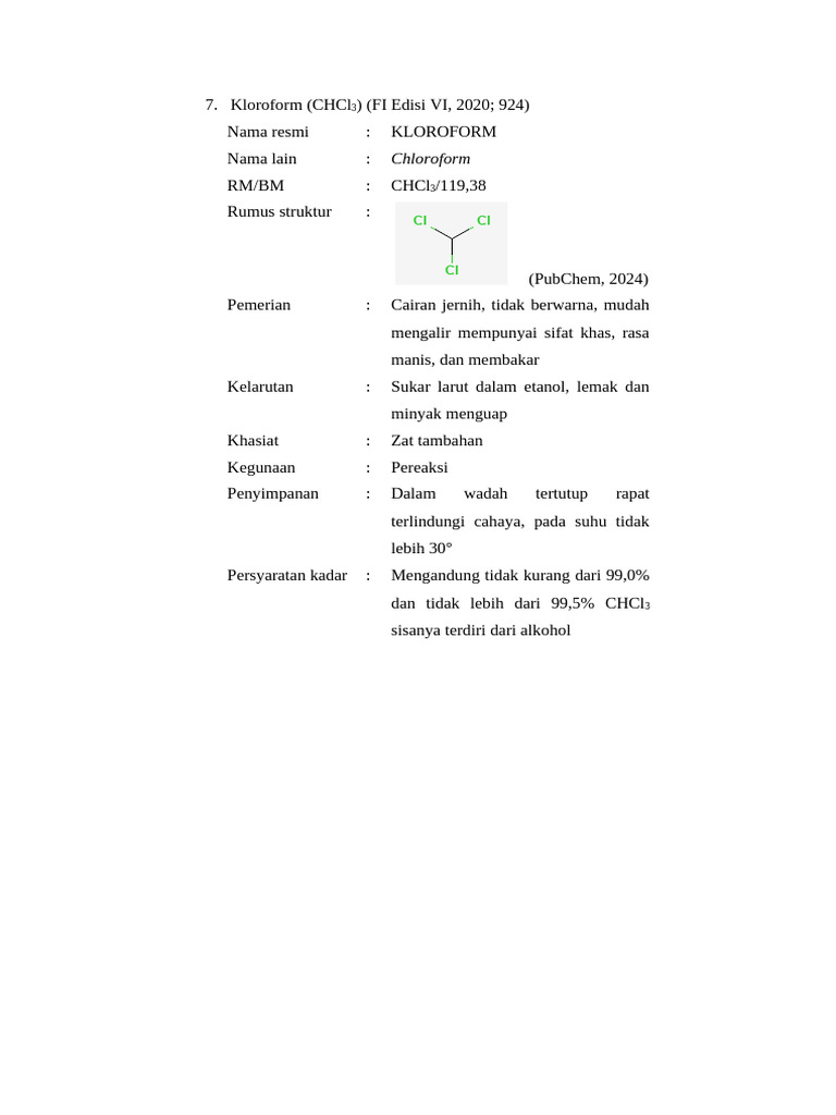 Uraian Bahan Kimia dan Kegunaannya | PDF