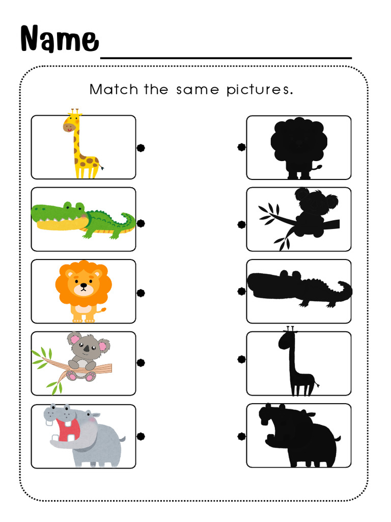 Picture and Number Matching Activities | PDF