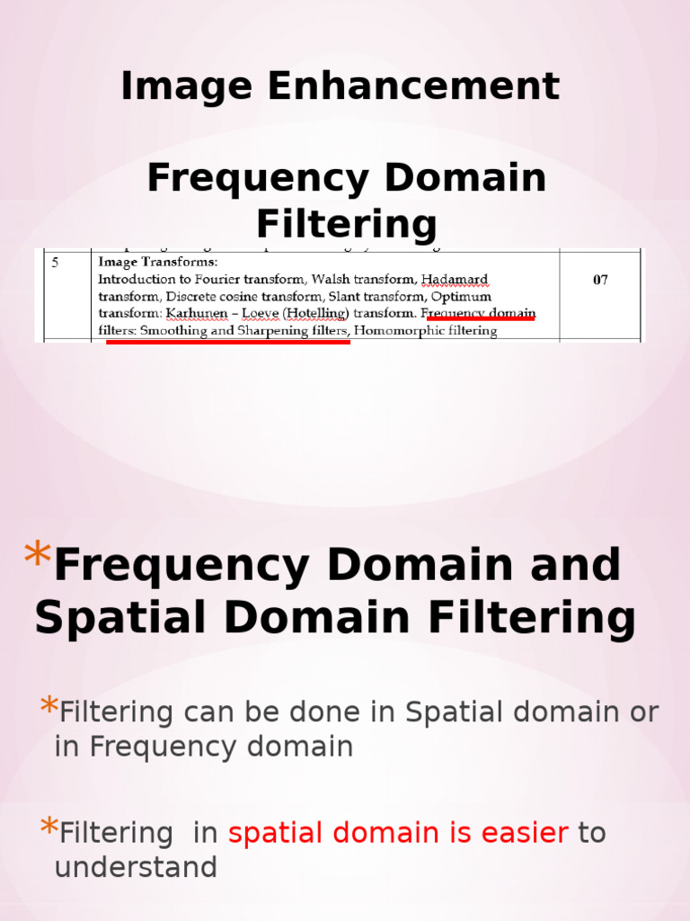 Image Enhancement via Frequency Filtering | PDF | Discrete Fourier ...