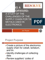 RESOLVE:"Tracing A Path Forward: A Study of The Challenges of The Supply Chain For Target Metals Used in Electronics"