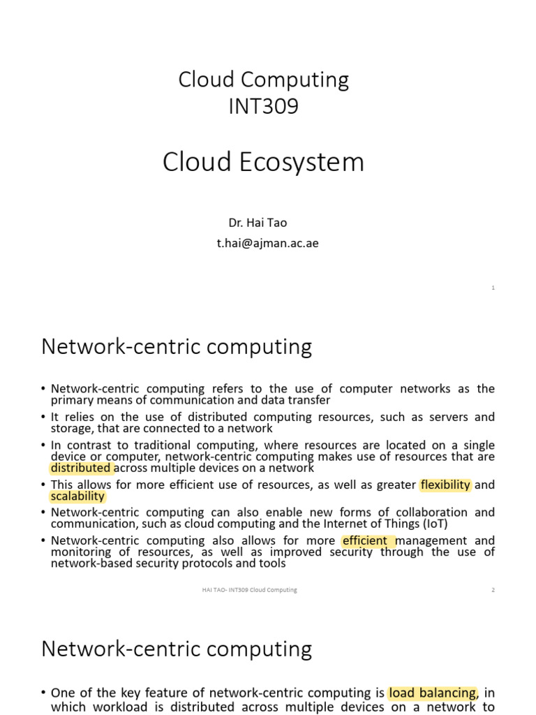1-2 Cloud Ecosystem | PDF | Cloud Computing | Software As A Service