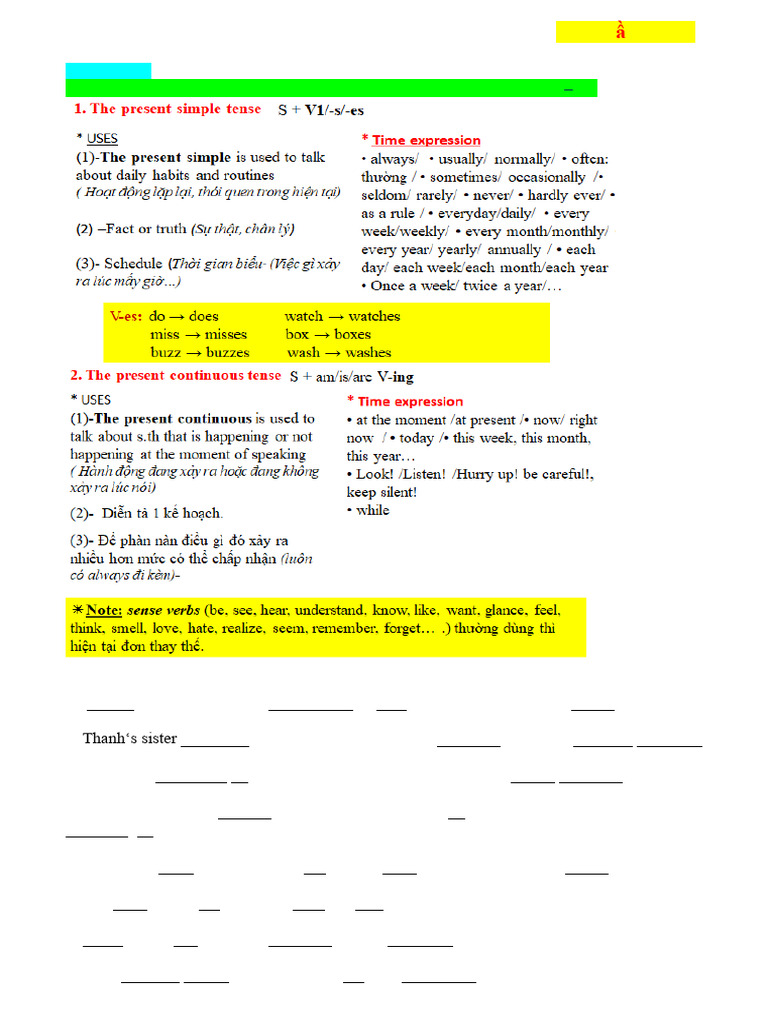 English 10 Grammar Revision Guide | PDF | Perfect (Grammar) | Language ...