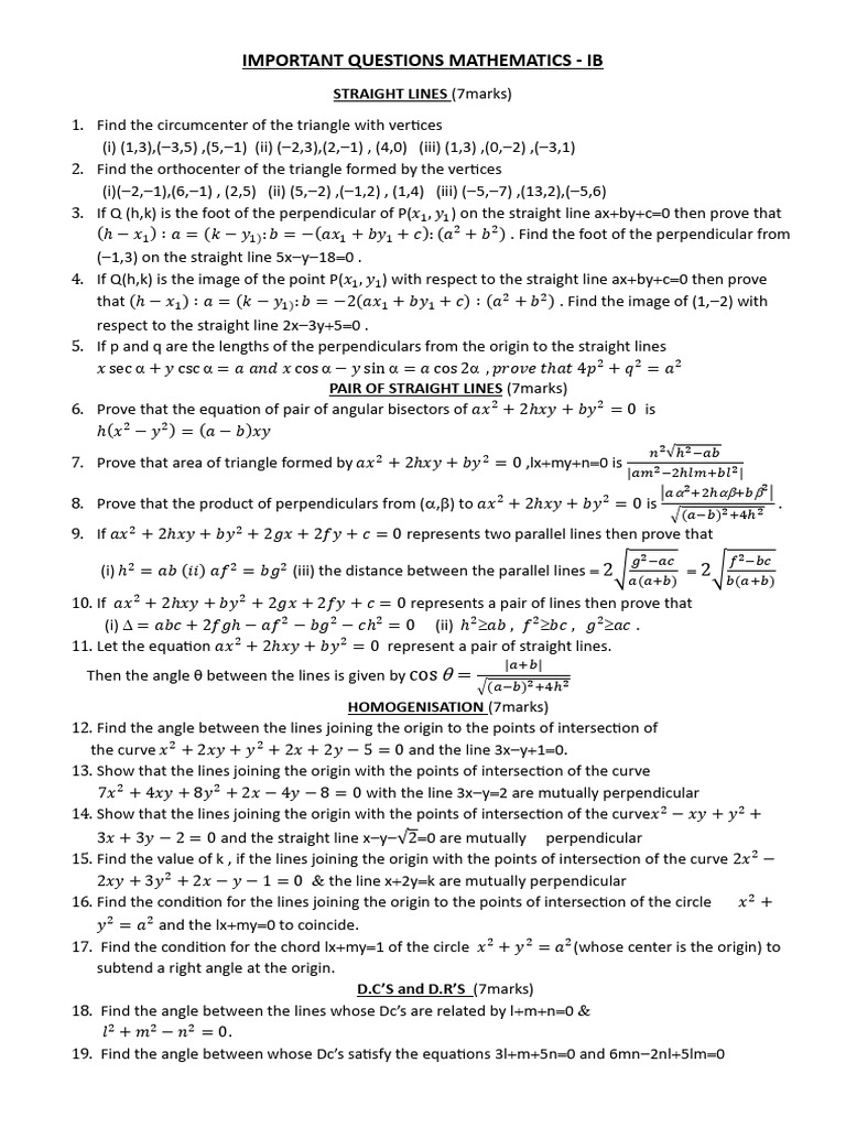 Important IB Mathematics Questions | PDF | Area | Rectangle
