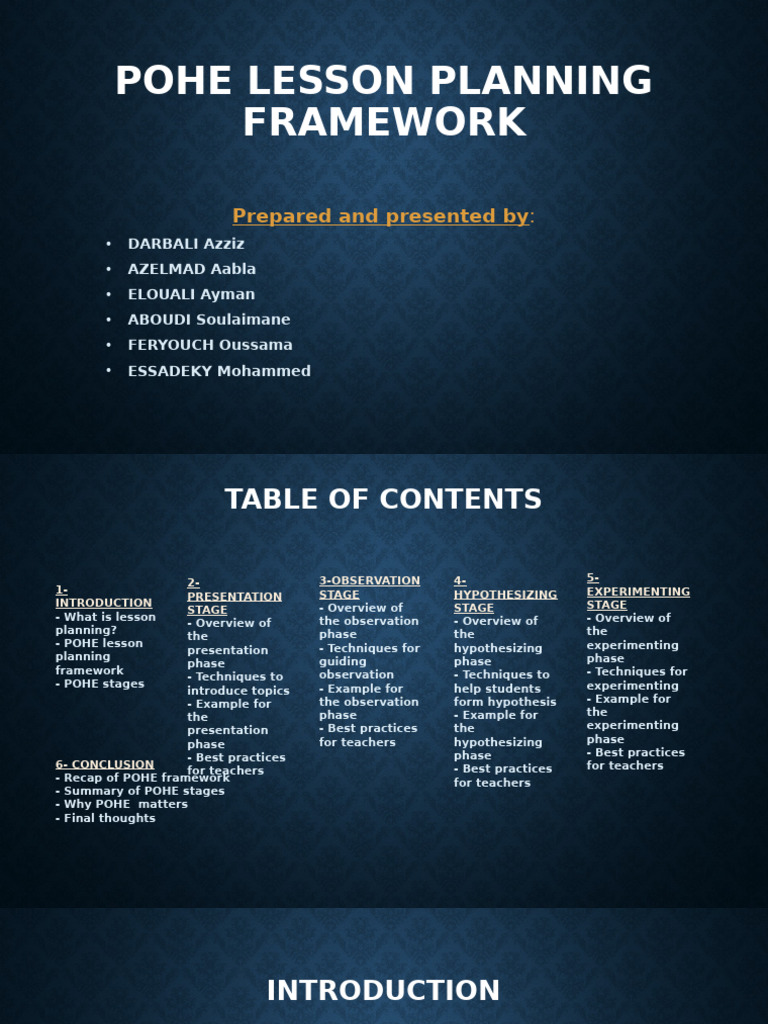 POHE Framework for Lesson Planning | PDF | Learning | Hypothesis
