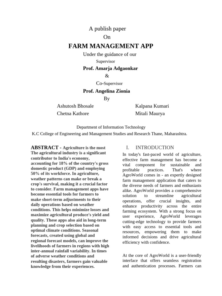 AgroWorld: Innovative Farm Management App | PDF | Mobile App | Usability