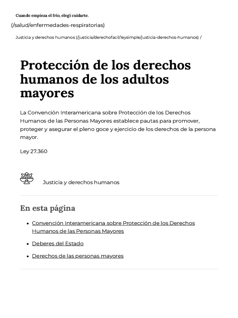 Derechos Humanos de Personas Mayores | PDF | Convenio europeo de ...