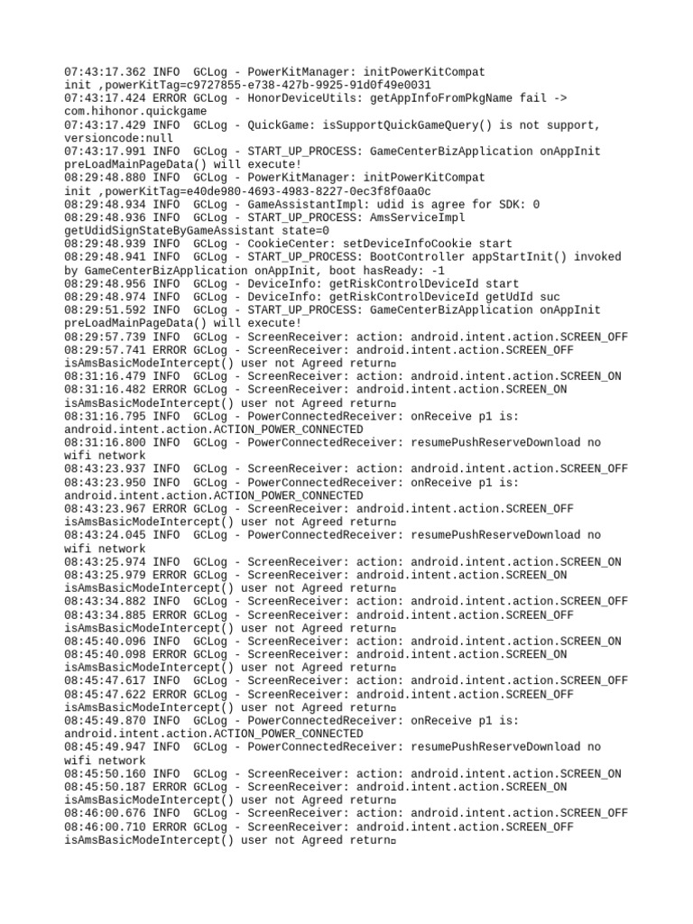 Device Initialization and Error Logs | PDF
