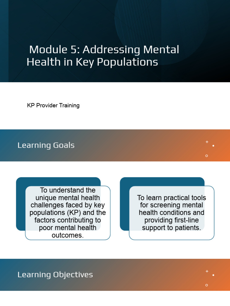 Mental Health Support for Key Populations | PDF | Mental Health ...