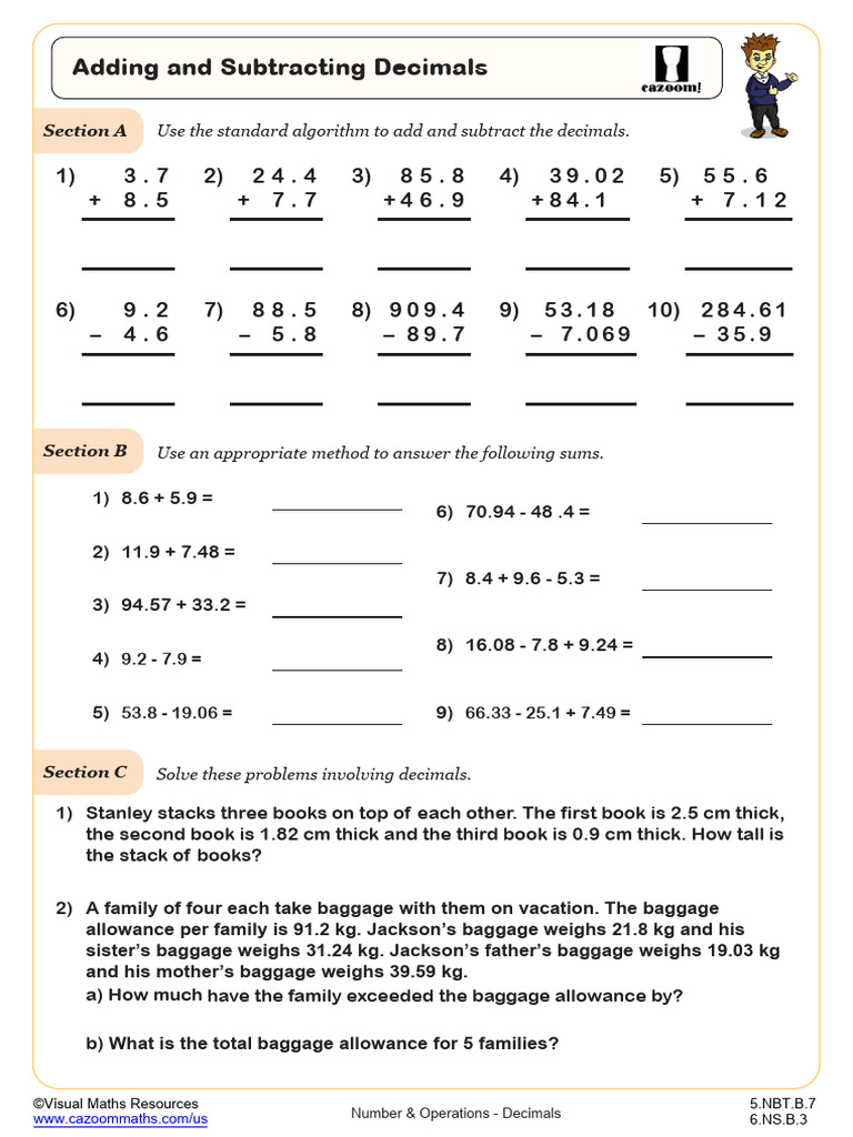 Adding and Subtracting Decimals Guide | PDF