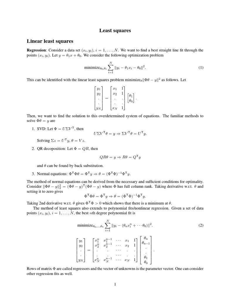 Linear Least Squares Regression Methods | PDF | Bias Of An Estimator ...