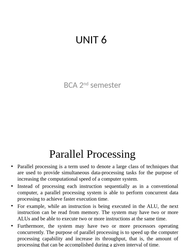 Unit 6 | PDF | Parallel Computing | Central Processing Unit