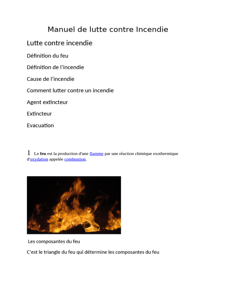 Manuel de Lutte contre l'Incendie | PDF | Matériaux | La combustion