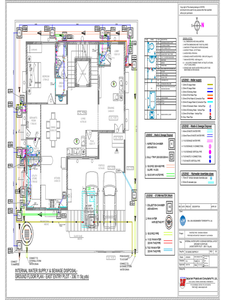 Internal Water Supply & Sewage Layout | PDF | Home & Garden | Bathroom